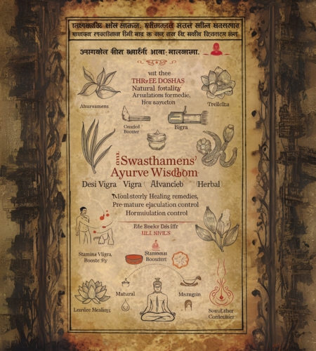 Traditional Ayurvedic herbs and medicine preparation